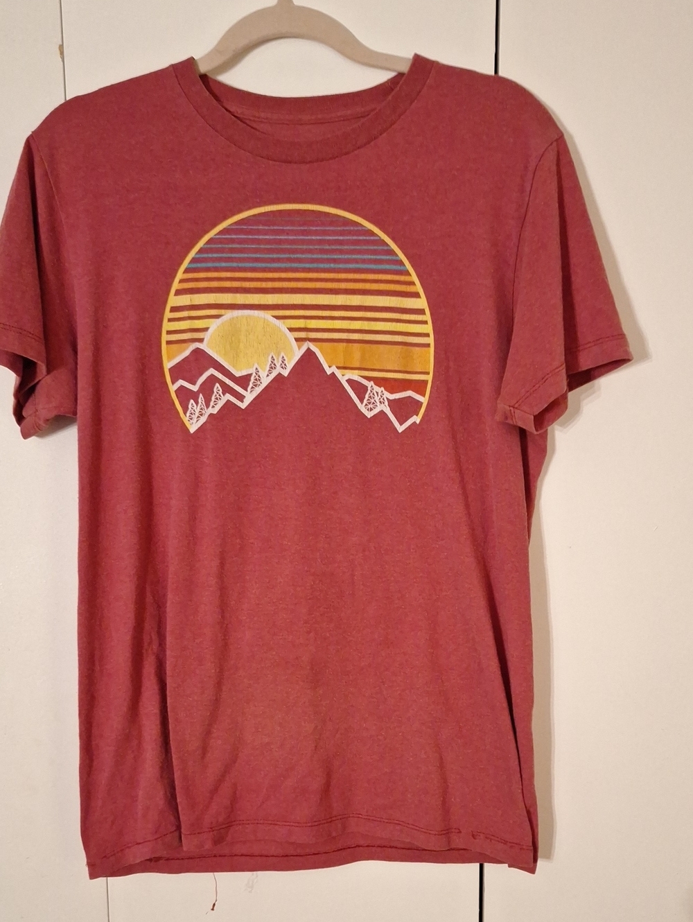 Sonoma Red Graphic Short Sleeve Tee with Sunset Mountains